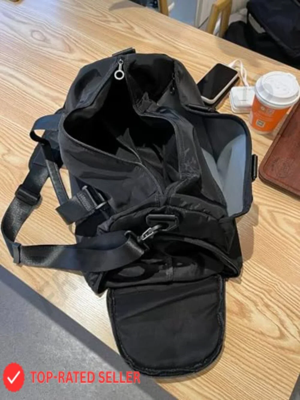 2-in-1 Gym Duffle Bag Backpack Convertible Sports Bag with Shoe Compartment